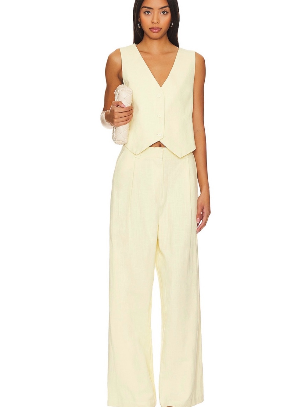 Lioness Revolve Leo Vest and Pant Set in Butter Yellow